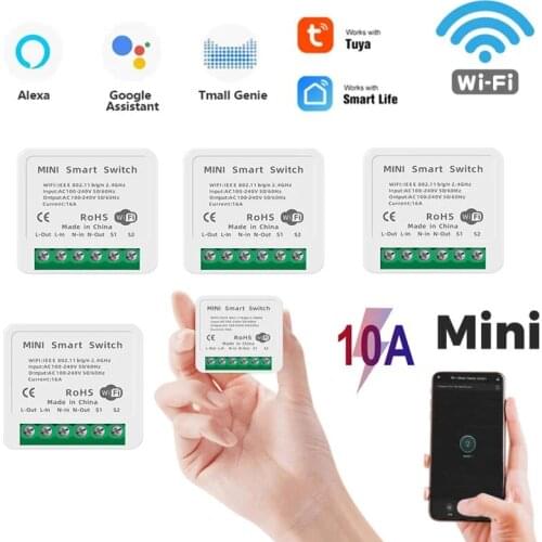 10A MINI Wireless Switches Wifi Smart Switch Timer Tuya Smart Life App Smart Home Control Compatible With Alexa Google Home