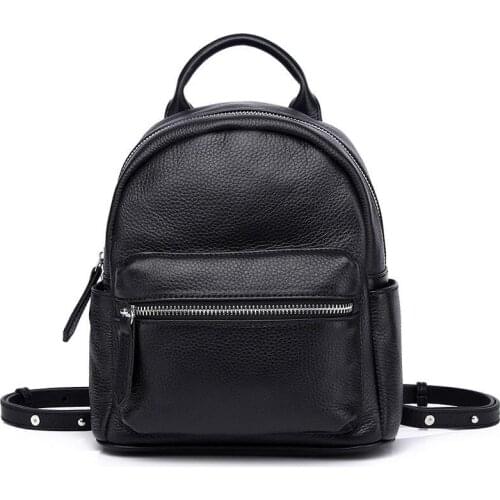 Fashion Casual Genuine Leather Backpack Women Luxury Brand Small Lady Knapsack Cowhide Travel Backpack Bag Girl School Backpack