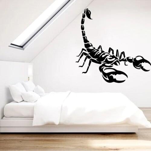 Scorpion Wall Stickers Zodiac Scorpio Vinyl Wall Decal Abstract Animal Mural Horoscope Fans Bedroom Decoration O277