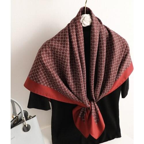 2021 New Print Square Scarf Shawl Wrap Women Twill Scarves Hijab Summer Soft Headband Kerchief Bandana Beach Hair Band Foulard