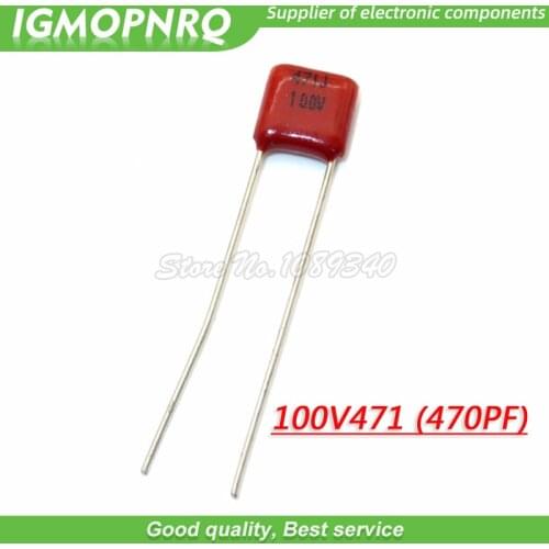 20PCS 100V471J 470PF Pitch 5MM 100V 471 CBB Polypropylene film capacitor 100V471JP-5
