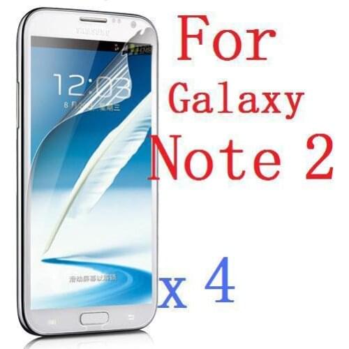 High Clear Screen Protector Film Guard For Samsung Galaxy Note 2 II N7100 + Cleaning Cloth 4PCS/Lot