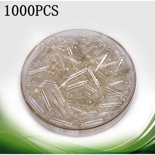 1000pcs/pack Empty Hard Gelatin Capsule Size 0# Transparent Clear Kosher Gel Medicine Vitamins Health Care Pill Cases Splitters