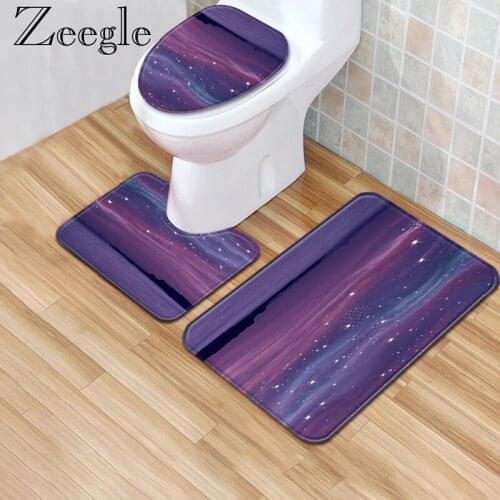 Retro Printed Bathroom Carpet Rug Bath Mat Set Toilet Seat Cover Pedestal Rug Non Slip Absorbent Bathroom Shower Mat