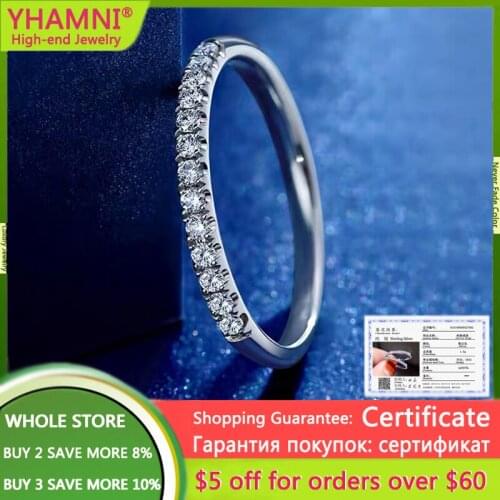 With Certificate Original 925 Silver Stackable Ring 5A Zircon CZ Fine Jewelry Vintage Luxury Engagement Wedding Bands For Women