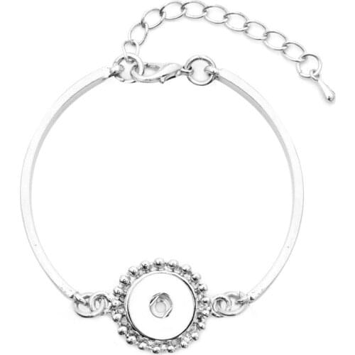 SG0081 Simple vintage pattern metal snap Bangle Bracelets fit 12MM snap button jewelry wholesale simple style Kids