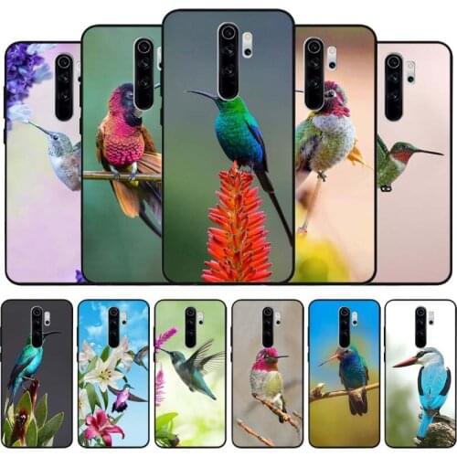 Pretty Hummingbird black Silicone Phone Case For Redmi note 9 8 7 Pro S 8T 7A Cover