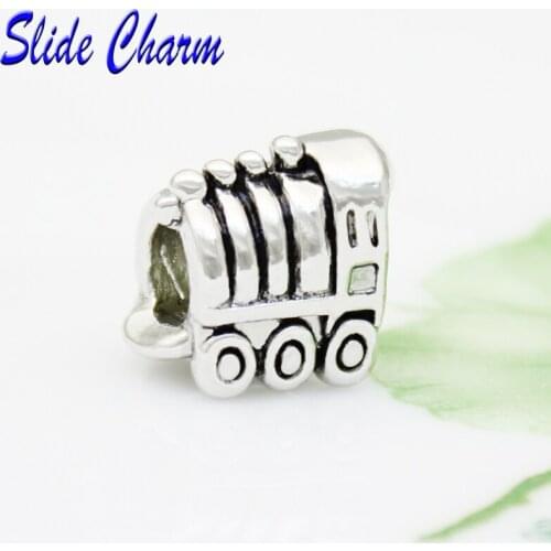 Slide charm Free shipping European new fashion black and white convertible stroller small accessories fit Pandora bracelet