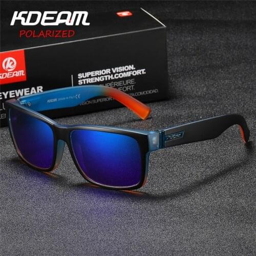 9 COLORS Metal Hinge Polarized Sunglasses Men Sport Eyewear Women Sun Glasses KDEAM Reflective Coating With Case KD505