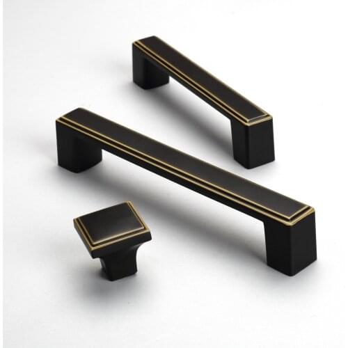 Cabinet Drawer Door Pull Handle Square Knob Zinc Metal Matte Green Bronze Home Kitchen Closet Wardrobe Cupboard Cabinet Pulls