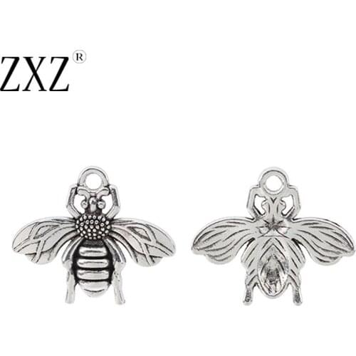 ZXZ 20pcs Tibetan Silver Bumble Bee Honeybee Charms Pendants Beads for Bracelet Necklace Jewelry Making Findings 22x19mm
