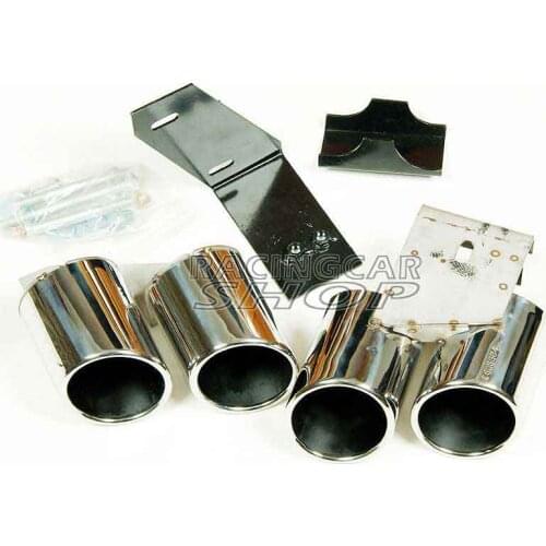 Quad Exhaust Muffler Tips Pip 1PAIR FOR AUDI A4 B8 B9 Non-Sline 2009UP A074W