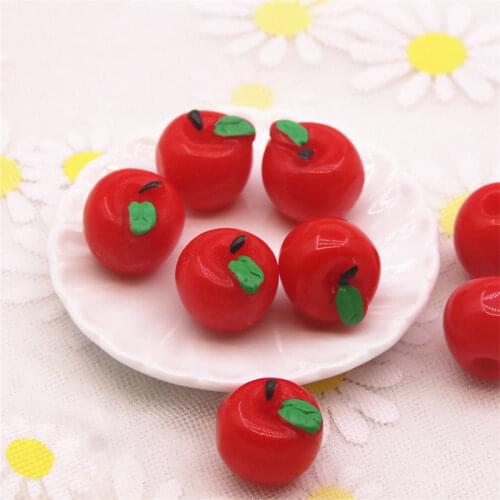 Apple fruit 10PCS 3D Resin Flatback Cabochon Miniature food Art Supply Decoration Charm DIY craft