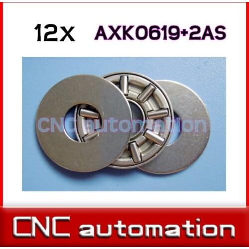 12pcs thrust needle bearing AXK0619 + 2AS washer for 6mm shaft