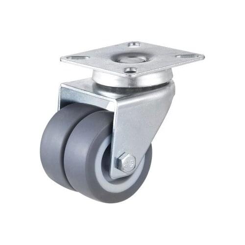 4PCS Casters Wheels 2 inch Heavy Duty Swivel Soft Rubber Roller with Brake for Platform Trolley Furniture Wheels
