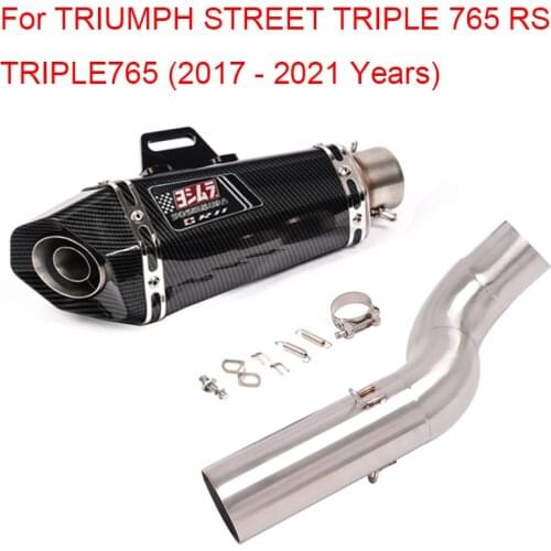 51mm Motorcycle Exhaust Escape Modified Middle Link Pipe Slip On For TRIUMPH STREET TRIPLE 765 RS TRIPLE765 2017 2018 2019-2021