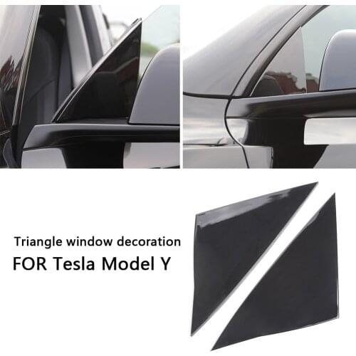 ABS Plastic Triangular Front Back angle Vent Window Glass Trim Cover Decoration for Tesla Model Y Car Interior Accessories