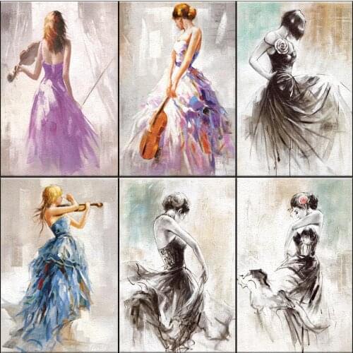 Abstract Ballet Girl Digital Oil Painting Dancing Characters Pictures Coloring By Numbers On Canvas 40*50CM Home Decor Gifts