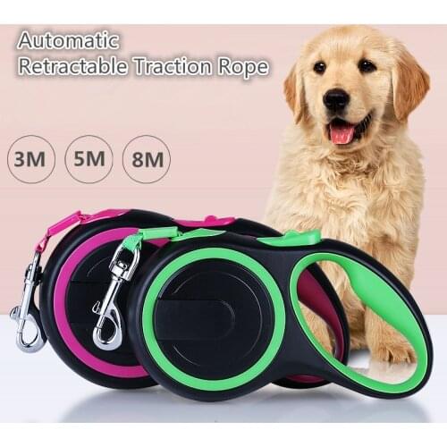 5M/8M Automatic Dog Leash Retractable Traction Rope Nylon Durable For Large Dogs Walking Running Extending Pet Leash Lead Rope