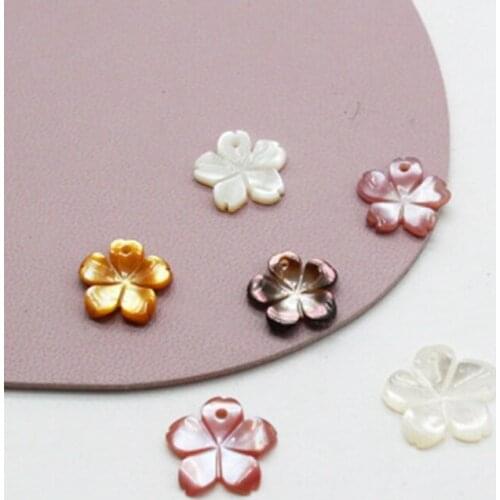 Side Hole 10MM 20Pcs 100% Natural Pearl Mother Shell Little Flower Jewelry Earring Beads Jewelry Making Fittings