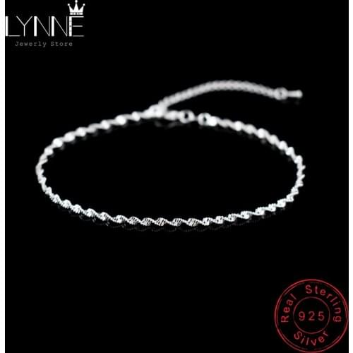 Fashion Twisted Weave Chain For Women Anklet Hot Sale 925 Sterling Silver Anklets Bracelet For Women Foot Jewelry Anklet On Foot