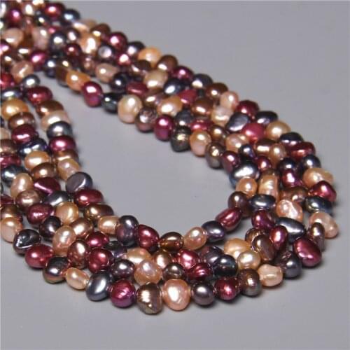 Natural Freshwater Pearl Beads 5-6mm Dyed Baroque Shape Punch Loose Beads for Women DIY Elegant Necklace Bracelet Jewelry Making