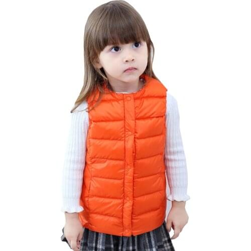 Kids Vest Boys Girls Waistcoat 2020 New Ultra Light Collarless Down Vests Warm Outerwear Autumn Winter Coats Children Jackets