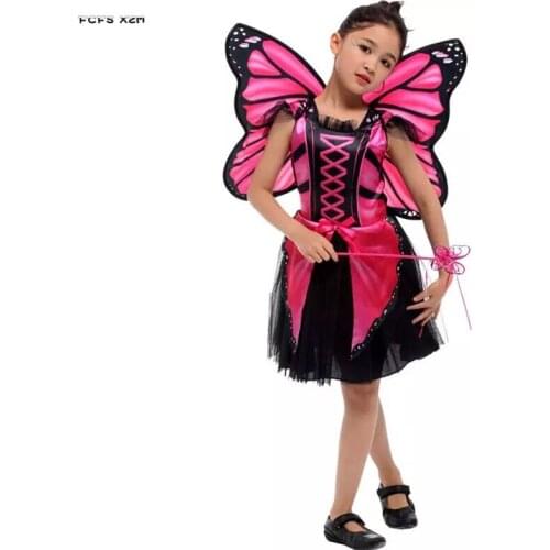 Kids Children Halloween Butterfly Insect Costumes for Girls Fairy Anime Cosplays Carnival Purim Stage Show Role play party dress