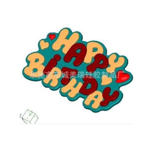 Cake baking tools creative HAPPY BIRTHDAY chocolate silicone fandont mold cake decoration