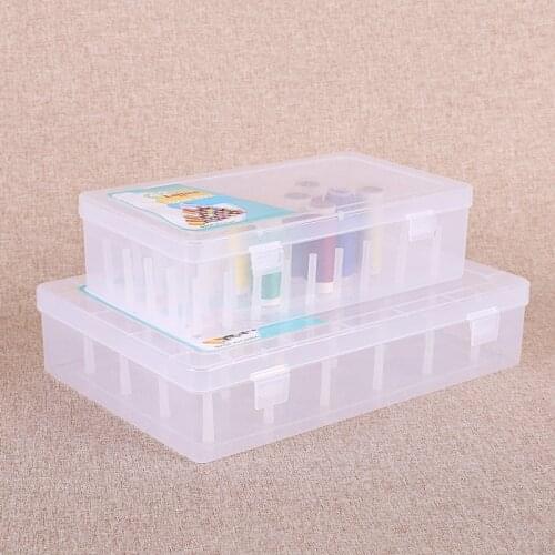 Sewing Thread Box with 42 Spools Large Capacity Craft Bobbins Organizing Case Empty Sew Craft Bobbins Organiser with Trays Pole