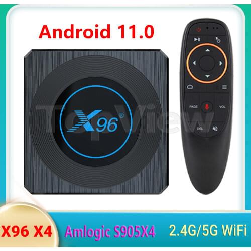 X96 X4 Android 11.0 Media Player Amlogic S905X4 2.4G 5G Dual Wifi 100M LAN BT4.1 8K H.265 HEVC HD Set Top Box TV Box