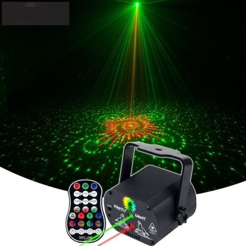 MINI Remote Control Laser light 60 Patterns RGB LED Laser Projector Background DJ Disco Party KTV Music USB Stage Light Lamp