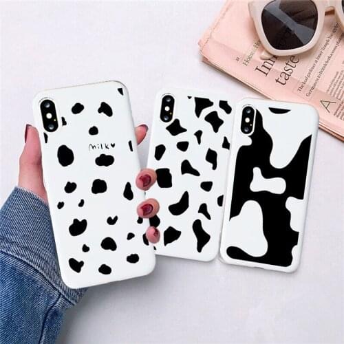 Jamular Cute Cow Markings Silicone Soft Shell Phone Case for IPhone 11 Pro XS Max X XR 7 8 6 6s Plus Fashion Style Phone Cover