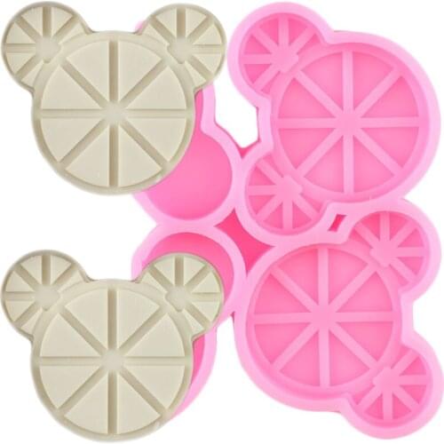 Disney Mickey Mouse inspired Lemon Straw Topper Silicone Mold Mouse Head Fondant Cake Decorating Tool Keychain Epoxy Resin Mould