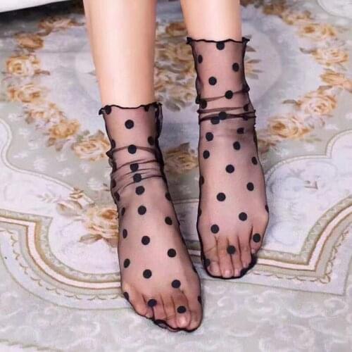 5/3Pairs Sexy Woman Socks Summer Solid Color Lace Thin Crystal Silk Transparent Ultra-Thin Sexy Silk Socks Mesh Fishnet Socks