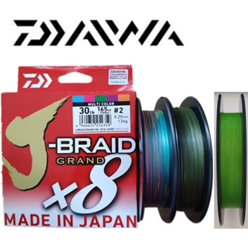 Original DAIWA J-BRAID GRAND X8 Braided Fishing Line 150M 300M 8 Strands Braided PE Line Fishing Tackle Made In Japan