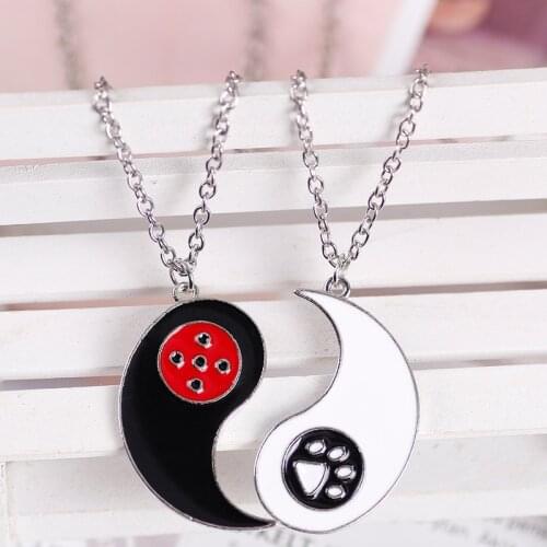 Chinese Style Tai Chi Pendant Couple Necklace Jewelry Choker Women Necklace for Lovers Men Women Men Lady Valentines Day Gift