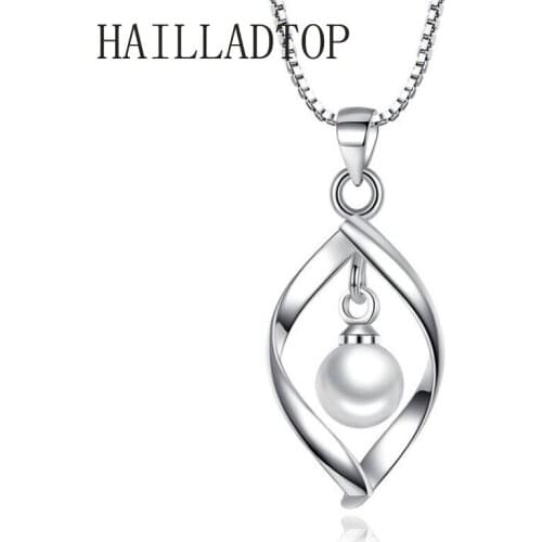 HAILLADTOP Pendent Necklace New Trendy Female Luxury Dangle Pearl Necklace Jewelry for Women Wedding Gift Long Chain Necklace