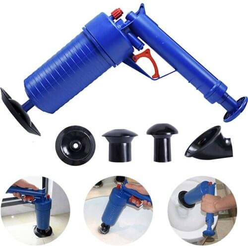 Air Power Drain Blaster Gun High-Pressure Powerful Manual Plunger Pipe Clog Dredger Remover Toilets Sink Bath Kitchen Cleaner