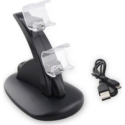 200sets LED Dual USB Charging Dock Cradle Station Stand for Sony Playstation 4 PS4 Game Gaming Controller