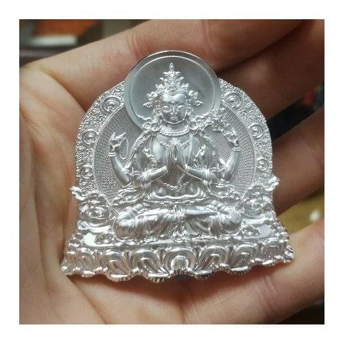 990 sterling silver pendant four arms Guanyin silver jewelry free shipping