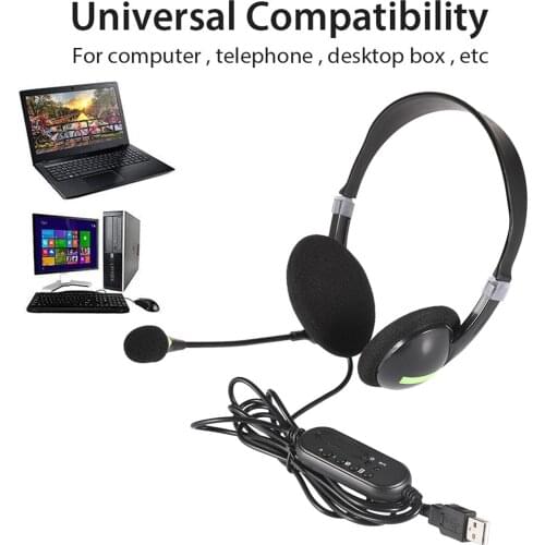 Wired Headsets Crystal Clear Sound With Mic&In-line Control Wired Headphone for Mac PC Computer Office Skype Calls