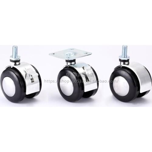 Myhomera Chair Wheel Alloy Furniture Caster 2inch Heavy Duty Swivel Castor Industrial Wheels Trolley Rubber Lock 360 Rotatable