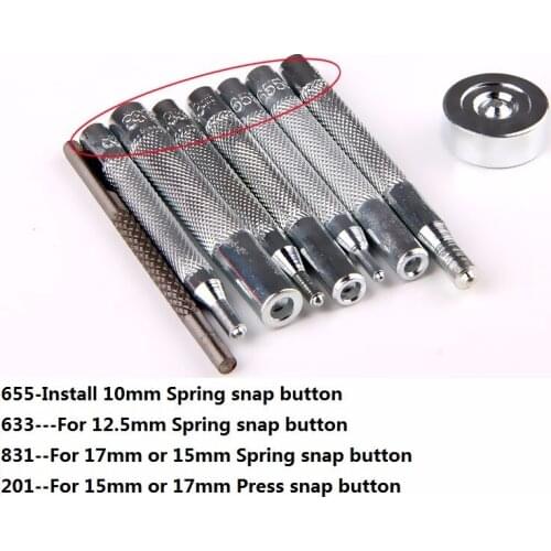 Hand Punch Tool Set For Poppers Metal Snap Fasteners Press Studs Button Installation Tools Set #831,#633,#655,#201 Sewing Tools