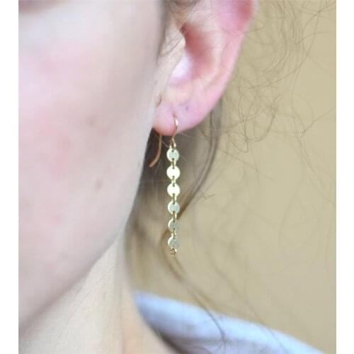 14K Gold Filled Coins Earrings Handmade Jewelry Drop Earrings Minimalism Brincos Vintage Oorbellen Boho Earrings For Women