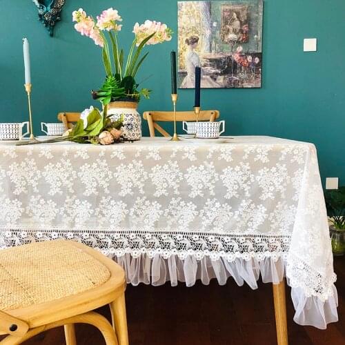 Super Pastoral lace tablecloth European style coffee table cloth wedding decorative cover Nordic table cloth Dining table cover