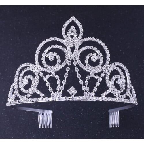 New Crystal Bridal Tiaras Princess Crown For Women Girls Rhinestone Wedding Tiara Comb Fashion Hair Jewelry Birthday Gift
