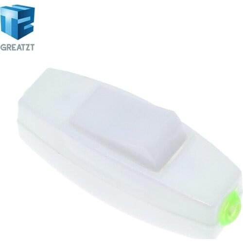 GREATZT 2019 Rocker Switch AC 110V 220V 6A Lnline ON/OFF Table Lamp Desk Light Cord Control Switch Dropshipping 0105