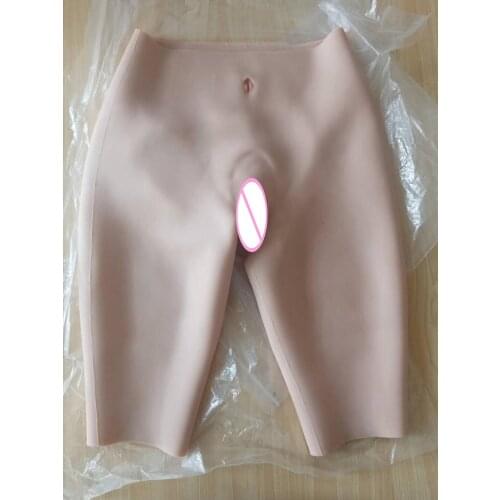 Fifth Cropped Silicone Realistic Vagina Panty Shemale Crossdresser Pussy Pants Transgender Artificial Sex Fake Enhancer Hip 1G