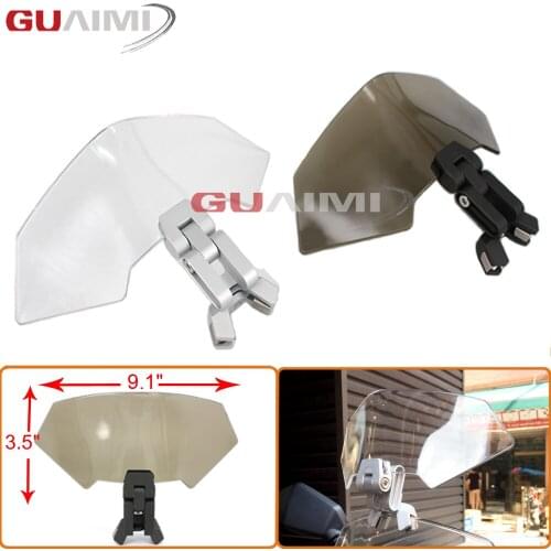Universal Airflow Adjustable Windscreen extension Deflector Windshield Spoiler For KTM Ducati MT07 MT09 R1200RS R1000RR F800GS